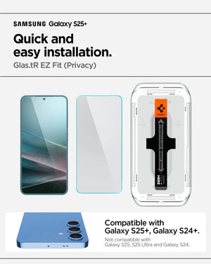 [2 Pack] Samsung S25+ / S24+ Privacy Screen Protector Glas.tR EZ Fit